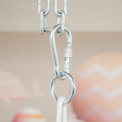 Outsunny Seggiolino Altalena per Bambini in Tessuto e Legno con Cuscino, 40x40x180cm, Rosa - 6