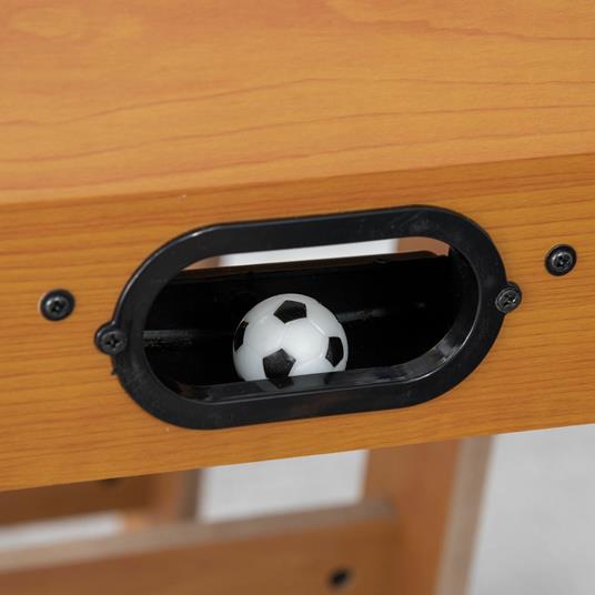 HOMCOM Calcio Balilla Pieghevole in Legno con 6 Aste, 18 Giocatori e Segnapunti, 69x37x70cm - 5