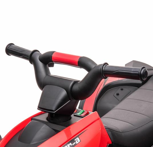 HOMCOM Quad Elettrico per Bambini 12V, 2 Velocità, Ruote Larghe con Sospensioni e Fari LED, Età 3-5 Anni, Rosso - 6