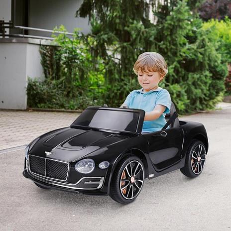 HOMCOM Macchina Elettrica per Bambini Bentley con 2 Portiere Guida Manuale e Telecomando, Fari e Suoni, 108x60x43cm, Nero - 2