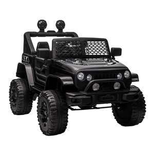 Giocattolo HOMCOM Macchina Elettrica per Bambini 12V con Telecomando e Guida Manuale, Nero HomCom