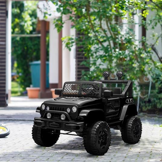 HOMCOM Macchina Elettrica per Bambini 12V con Telecomando e Guida Manuale, Nero - 2