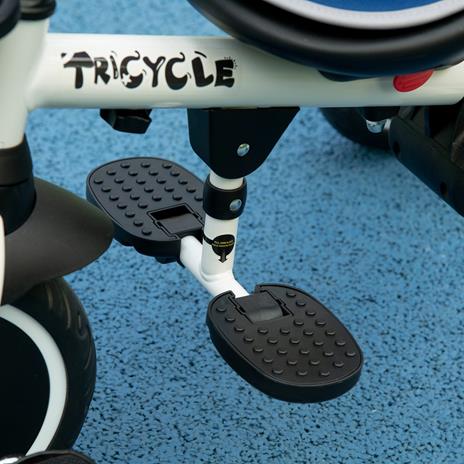 HOMCOM Triciclo per Bambini 12-50 Mesi con Maniglia di Spinta, Tettuccio e Poggiapiedi 110x58x100 cm, Blu e Bianco - 6