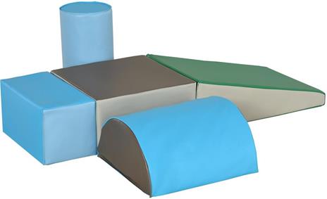 HOMCOM Set 5 Costruzioni Morbide, Gioco per Bambini Educativo Età da 1-3 Anni per Casa e Scuola, Multicolore