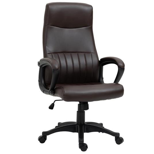 Vinsetto Sedia da Ufficio Girevole con Schienale Alto e Dondolo, Altezza  Regolabile e Ruote, 61.5x66x113-123cm, Marrone - Vinsetto - Casa e Cucina |  IBS