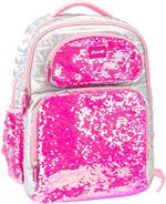 Zaino Scuola Girabrilla Piumino Fucsia E Argento  19016 19017