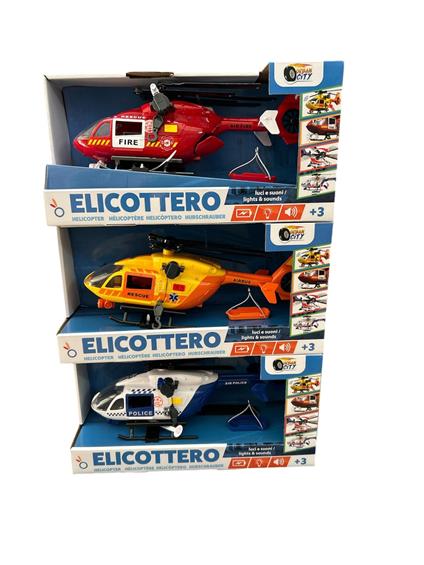 Elicottero con luci e suoni,1 pezzo modello casuale,Hungary Toys,Eta 3+