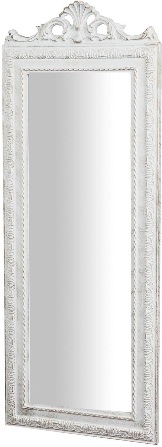 Specchio vintage da parete 90x35x4 cm Made in Italy Specchio shabby bianco  anticato Specchio lungo da parete Specchio verticale