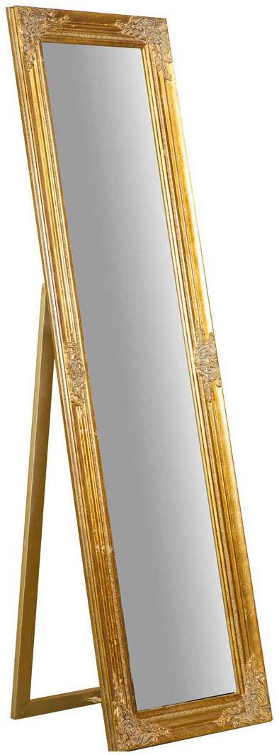 Specchio Specchiera Da Terra a Pavimento L44xPR3xH164 cm finitura oro anticato.