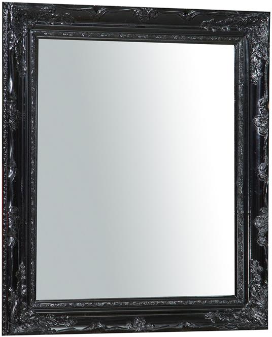 Specchio nero da parete 74x64 cm Specchio bagno, soggiorno e specchio  ingresso Specchio da parete nero