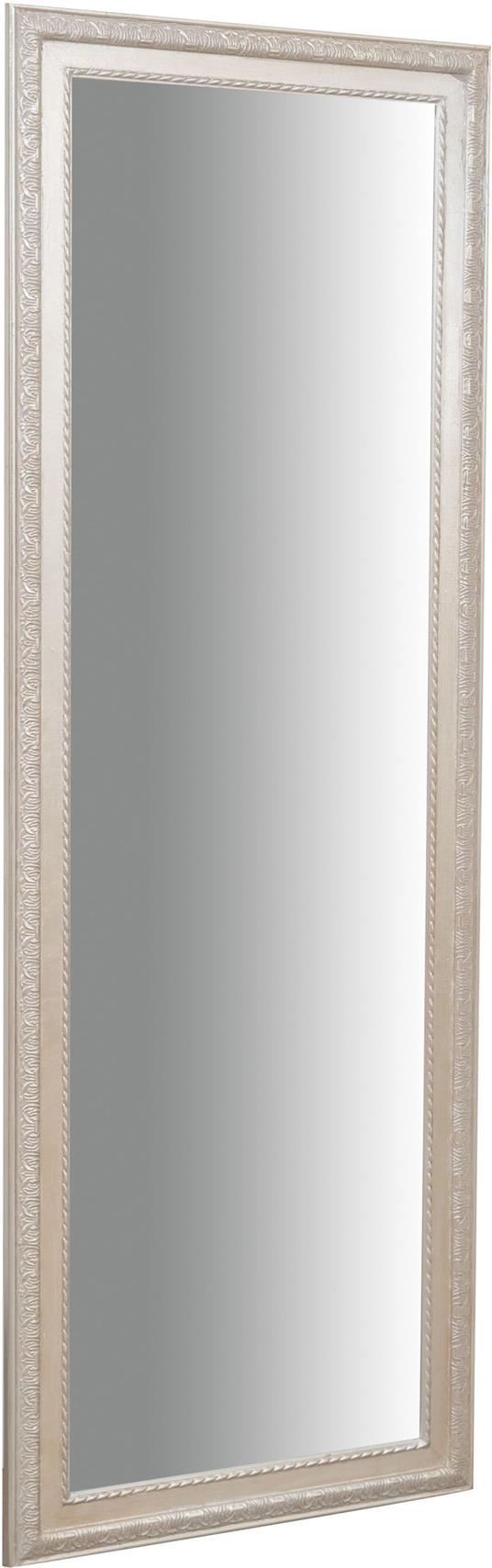 Specchio Specchiera da parete e appendere verticale/orizzontale  L50xPR4xH140 cm finitura foglia argento anticato - Biscottini - Idee regalo