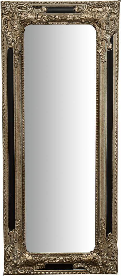 Specchio Specchiera Impero da parete e appendere verticale/orizzontale  L35xPR4xH82 cm finitura argento e nero anticato - Biscottini - Idee regalo