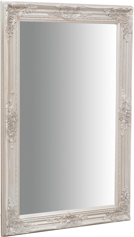 Specchio da parete 90x60x4 cm Made in Italy Specchio shabby chic Cornice  argento Specchio vintage da parete