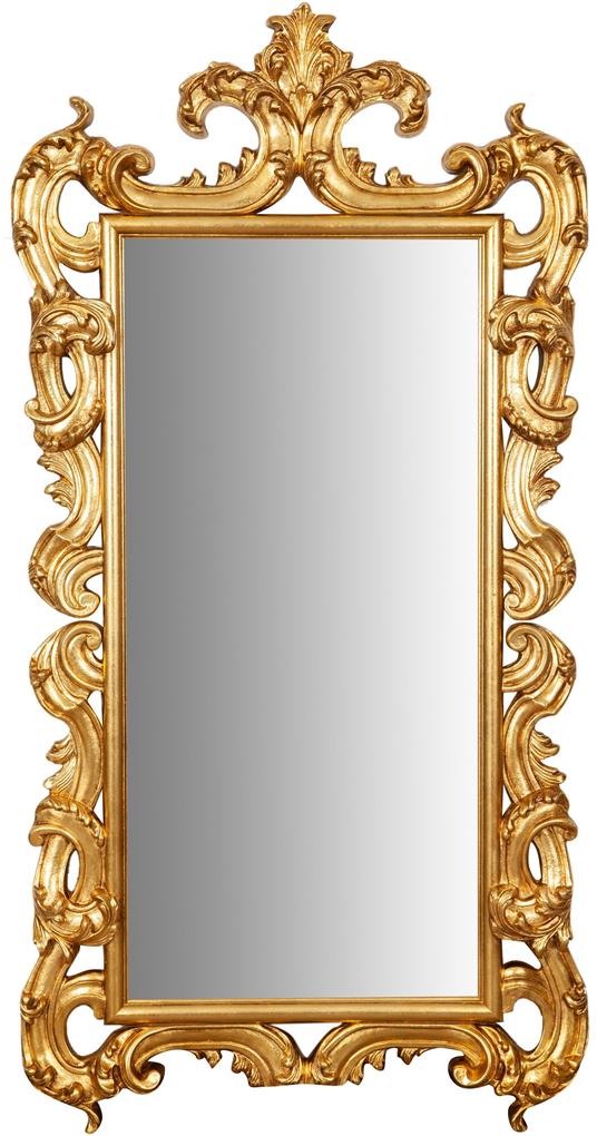Grande specchio in stile barocco in legno dorato