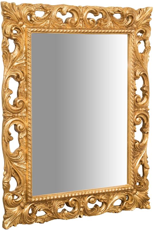 Specchio shabby 93x73x5 cm Made in Italy Specchio vintage da parete Specchiera bagno color oro anticato Specchio da parete