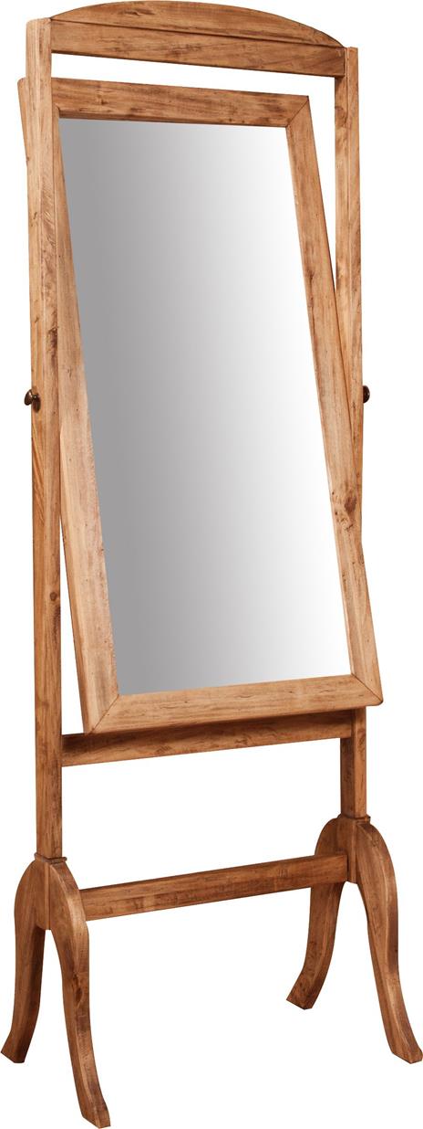 Specchio Specchiera Da Terra a Pavimento orientabile in legno massello di tiglio finitura naturale L61xPR45xH172 cm Made in Ital