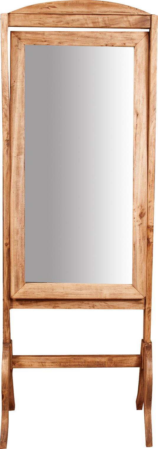Specchio Specchiera Da Terra a Pavimento orientabile in legno massello di tiglio finitura naturale L61xPR45xH172 cm Made in Ital - 2