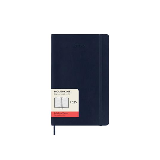 Agenda giornaliera 12 mesi, 2025 Moleskine, Large, Copertina morbida, Blu zaffiro - 13 x 21 cm - 7