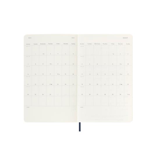 Agenda settimanale con spazio per note 12 mesi, 2025 Moleskine, Large, Copertina morbida, Blu zaffiro - 13 x 21 cm - 4