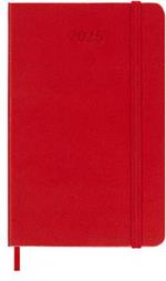 Agenda settimanale con spazio per note 12 mesi, 2025 Moleskine, Pocket, Copertina rigida, Rosso scarlatto - 9 x 14 cm