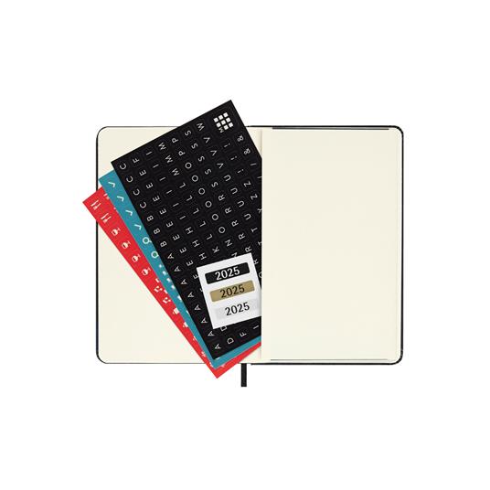 Agenda settimanale orizzontale 12 mesi, 2025 Moleskine, Pocket, Copertina rigida, Nero - 9 x 14 cm - 5