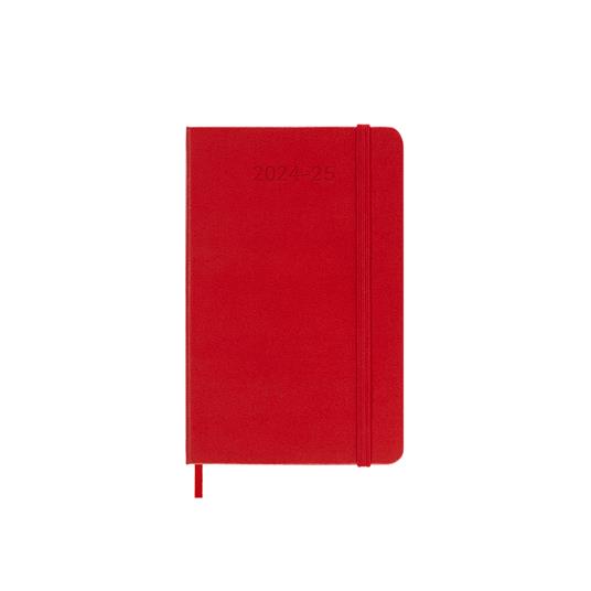 Agenda settimanale con spazio per note 18 mesi, 2024-2025 Moleskine, Pocket, Copertina rigida, Rosso scarlatto - 9 x 14 cm