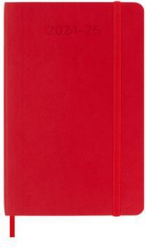 Agenda settimanale con spazio per note 18 mesi, 2024-2025 Moleskine, Pocket, Copertina morbida, Rosso scarlatto - 9 x 14 cm