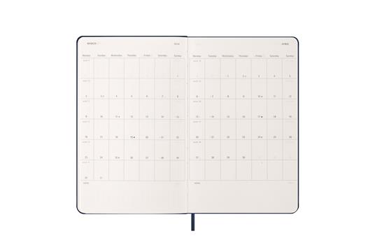 Agenda giornaliera Moleskine 2026, 12 mesi, Large, Copertina rigida, Blu zaffiro - Large 13x21 - 4