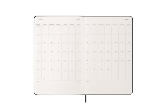 Agenda giornaliera Moleskine 2026, 12 mesi, Large, Copertina rigida, Nero - Large 13x21 - 4