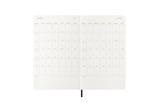 Agenda giornaliera Moleskine 2026, 12 mesi, Large, Copertina morbida, Nero - Large 13x21 - 4