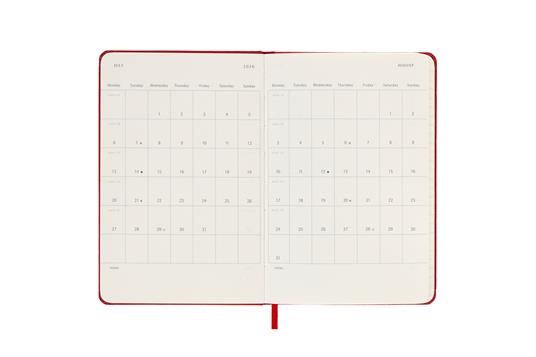 Agenda giornaliera Moleskine 2026, 12 mesi, Pocket, Copertina rigida, Rosso scarlatto - Pocket 9x14 - 4