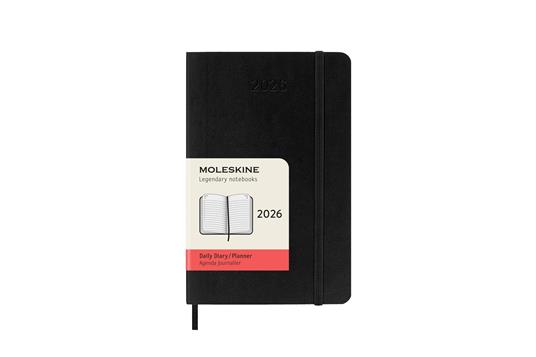 Agenda giornaliera Moleskine 2026, 12 mesi, Pocket, Copertina morbida, Nero - Pocket 9x14 - 7