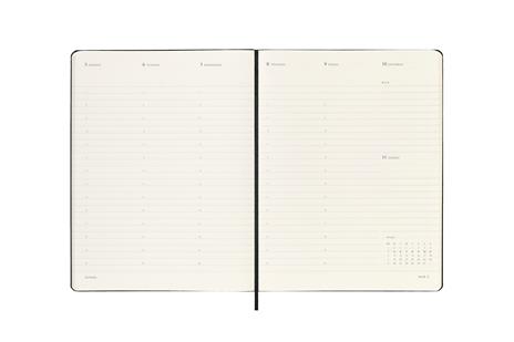 Agenda settimanale Moleskine 2025-26, verticale PRO 12 mesi, XL, Copertina rigida, Nero - XL 19x25 - 3