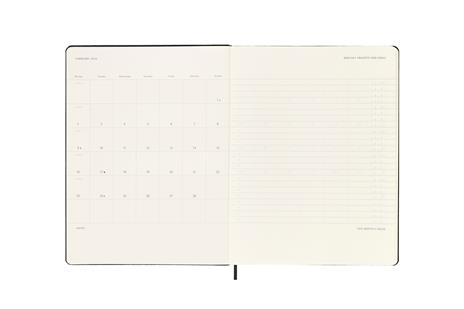 Agenda settimanale Moleskine 2025-26, verticale PRO 12 mesi, XL, Copertina rigida, Nero - XL 19x25 - 4
