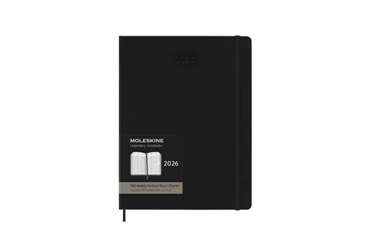 Agenda settimanale Moleskine 2025-26, verticale PRO 12 mesi, XL, Copertina rigida, Nero - XL 19x25 - 8