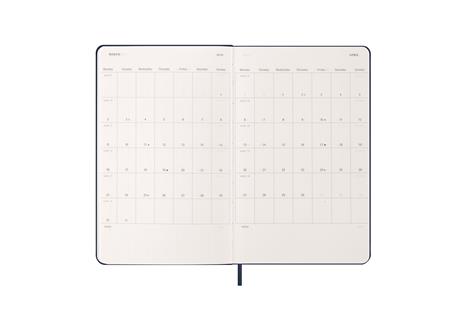 Agenda settimanale Moleskine 2025-26, con spazio per note 12 mesi, Large, Copertina rigida, Blu zaffiro - Large 13x21 - 4