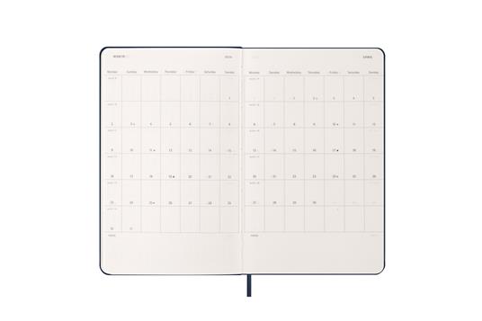 Agenda settimanale Moleskine 2025-26, con spazio per note 12 mesi, Large, Copertina rigida, Blu zaffiro - Large 13x21 - 4