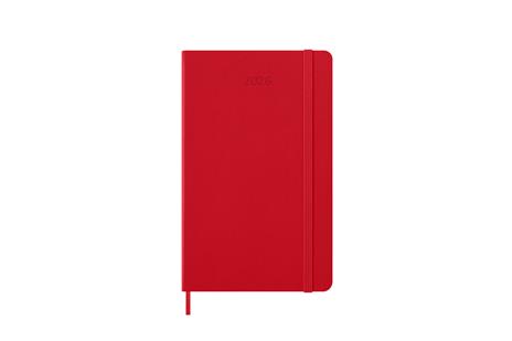 Agenda settimanale Moleskine 2025-26, con spazio per note 12 mesi, Large, Copertina rigida, Rosso scarlatto - Large 13x21