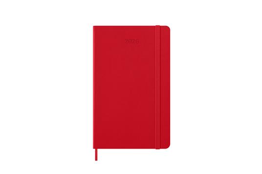 Agenda settimanale Moleskine 2025-26, con spazio per note 12 mesi, Large, Copertina rigida, Rosso scarlatto - Large 13x21