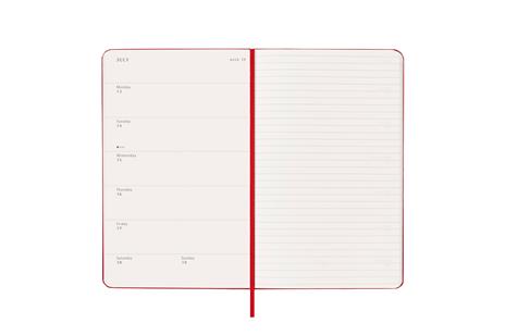 Agenda settimanale Moleskine 2025-26, con spazio per note 12 mesi, Large, Copertina rigida, Rosso scarlatto - Large 13x21 - 3