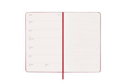 Agenda settimanale Moleskine 2025-26, con spazio per note 12 mesi, Large, Copertina rigida, Rosso scarlatto - Large 13x21 - 3