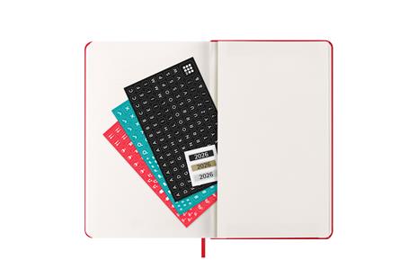 Agenda settimanale Moleskine 2025-26, con spazio per note 12 mesi, Large, Copertina rigida, Rosso scarlatto - Large 13x21 - 5