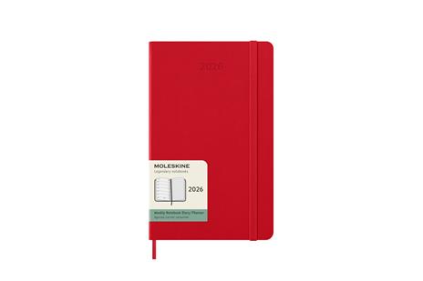 Agenda settimanale Moleskine 2025-26, con spazio per note 12 mesi, Large, Copertina rigida, Rosso scarlatto - Large 13x21 - 7