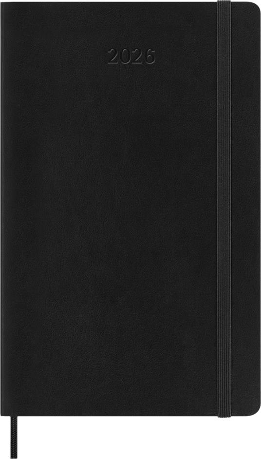 Agenda settimanale Moleskine 2026, con spazio per note 12 mesi, Large, Copertina morbida, Nero - Large 13x21 