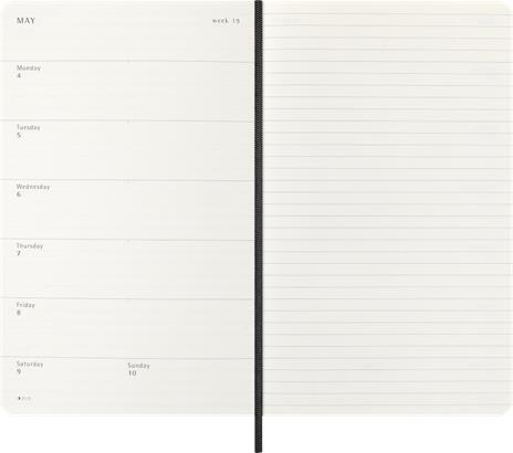 Agenda settimanale Moleskine 2026, con spazio per note 12 mesi, Large, Copertina morbida, Nero - Large 13x21  - 3