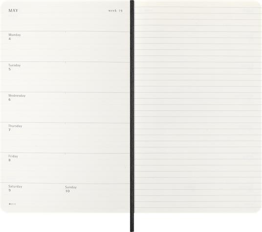 Agenda settimanale Moleskine 2026, con spazio per note 12 mesi, Large, Copertina morbida, Nero - Large 13x21  - 3