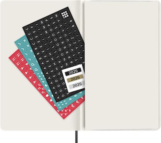 Agenda settimanale Moleskine 2026, con spazio per note 12 mesi, Large, Copertina morbida, Nero - Large 13x21  - 5