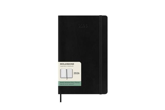 Agenda settimanale Moleskine 2026, con spazio per note 12 mesi, Large, Copertina morbida, Nero - Large 13x21  - 7