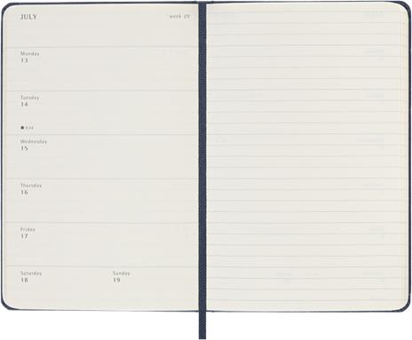Agenda settimanale Moleskine 2026, con spazio per note 12 mesi, Pocket, Copertina rigida, Blu zaffiro - Pocket 9x14 - 3