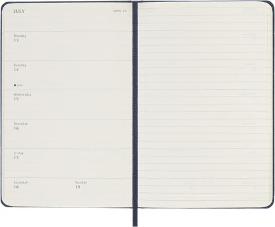 Agenda settimanale Moleskine 2026, con spazio per note 12 mesi, Pocket, Copertina rigida, Blu zaffiro - Pocket 9x14 - 3